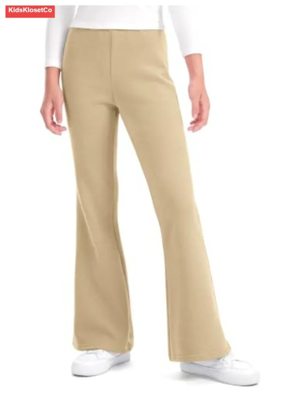 Girls Fleece Lined Flare Leggings Bell Bottom Winter Pants